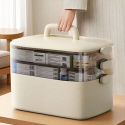 Medicine Box for Home Use, Large-Capacity Medicine Box, Household Medicine Storage Box, Multi-Layer Medicine Box, Large Emergency Medicine Box