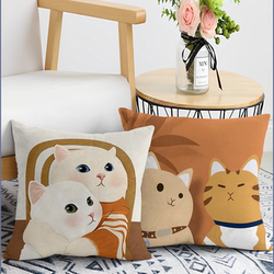 Scandinavian Orange Simple ins Abstract Geometric Pillowcase Living Room Sofa Cat Pillow Bedroom Cushion Bedside Pillow