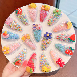 Children's Hair Clips Summer Cute Cartoon Fruit Hairpins Baby Sequin Bb Clips Hair Accessories Little Girl Side Bangs Clips