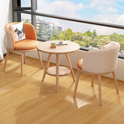 Nordic Small Round Table and Chair Set, Simple and Modern, Balcony Leisure Small Tea Table for Meetings and Reception, Popular in Internet-Famous Milk Tea Shops and Cafes