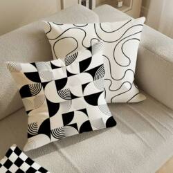 Black and White Minimalist Nordic Ins-Style Throw Pillow Pillowcase for Living Room Sofa Cushion Headboard Abstract Lumbar Pillow Cushion with Insert