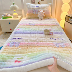 German Imported Autumn and Winter Milk Velvet Mattress for Student Dormitory Single Bed Plush Bed Sheet -799.999999999x-89.999999999% off Stackable Mattress Machine Washable