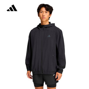 
adidas Adidas quick-drying training sports fitness hooded jacket 2026 spring men's woven jacket KQ7481