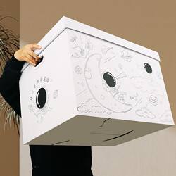 Trendy Kraft Paper Snack and Clothing Storage Box, Large Capacity Household Storage Box, Empty Box for Birthday Gifts and Books