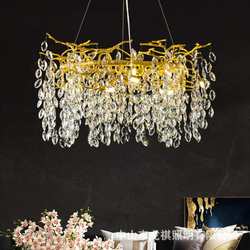 Star Italian bionic branch light luxury villa living room crystal chandelier high-end luxury creative island restaurant light