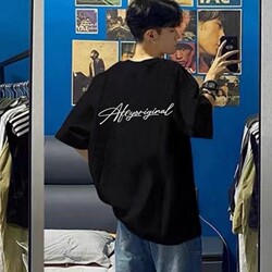 American High Street Oversize Short-Sleeved T-Shirt for Men, Summer ins Trendy Brand Loose Pure Cotton Youth Cool Top