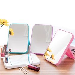 High-Definition Makeup Mirror Desktop Simple Vanity Mirror Korean Foldable Portable Square Princess Mirror Travel Mirror