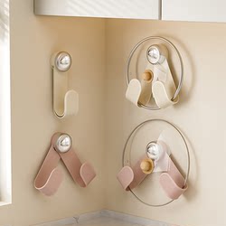 Cream-Colored Suction Cup Rotating Pot Lid Holder, Wall-Mounted, No-Drill Kitchen Storage Rack, Hanging Rack, Cutting Board Holder, Chopping Board Rack