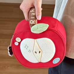 Original by Rizhi Store - Red Apple Makeup Bag Storage Bag, Large Capacity Portable Camera Bag, Portable Toiletry Bag
