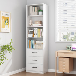 Solid Wood Bookshelf Floor-Standing Storage Rack Against the Wall for Home Use, Children's Bookcase, Simple Cabinet for Living Room, Gap Storage Cabinet