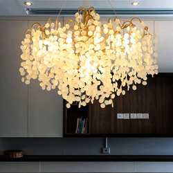 French all-copper branch living room crystal chandelier light luxury creative villa luxury dining room bedroom high-end Zhongshan lighting