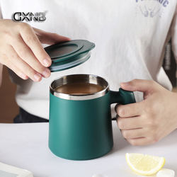 304 Stainless Steel Insulated Water Cup with Lid, Anti-Fall, Office Worker Mug, Office Couple ins Milk Coffee Cup