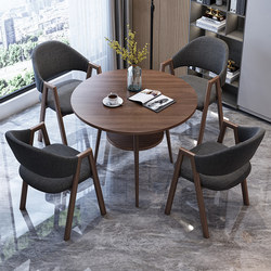 Negotiation Table and Chair Set, Office Reception, Small Round Table, Rest Area, Leisure, One Table and Four Chairs, Double-Layer Balcony Table