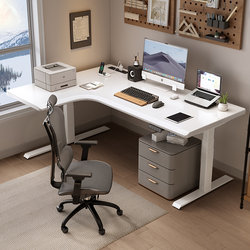 Corner Solid Wood Lifting Desk Home Study Desk Office Desk Workbench Gaming Desk Electric Lifting Desk Computer Desk