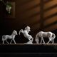High-quality Dehua white porcelain animal white horse desktop small ornaments home gardening sand table water flow device landscaping ceramic accessories