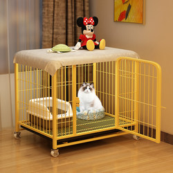 Yellow Encrypted Cat Cage for Indoor Use, Extra-Large Space Cat Villa, Cat Cage House with Integrated Toilet