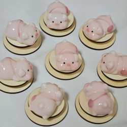 Jingdezhen Popular Ceramic Piggy Spinner Desktop/Car Decoration Ornament Cute Creative Toy Gift