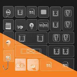 No-Drill Heavy-Duty Adhesive Hooks, Nail-Free Storage Rack, Adhesive-Backed Clips, Adhesive Fasteners, Traceless Hooks, Strong Adhesive