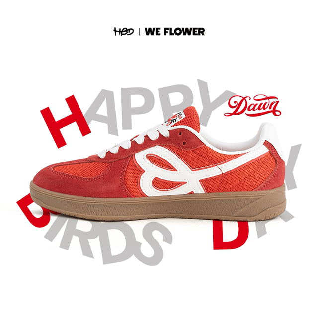 HBDxWe Flower joint branded 2025 red German training shoes for women and men's versatile sports and casual shoes
