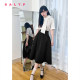SALT.P, a golden style French high-waisted A-line skirt, women's flower bud skirt, summer (belt free)