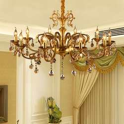 European style flower branches artistic creative candle chandelier European style retro living room dining room bedroom copper lamp 9268