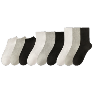 Cotton socks for women, spring and autumn mid-calf socks, black and white boys' sports socks, winter short socks, Zhuji men's socks