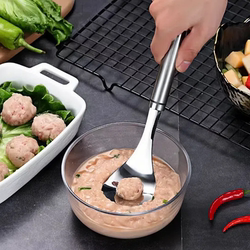 Stainless Steel Meatball Press Spoon Tool for Home Use, Meatball Maker, Fried Dumpling Mold, Scooping Tool, Fish Ball Spoon