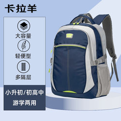 Karayang Junior High School Student Schoolbag, Boys' Primary and Secondary School Students' Large-Capacity Backpack, High School Burden-Reducing Travel Lightweight Backpack