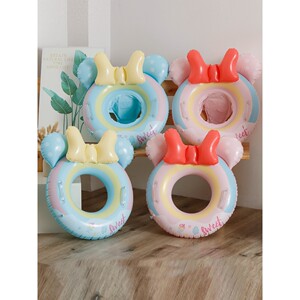 
Xiaolu cross-border baby seat pink cartoon children's seat sponge bottom thickened bow swimming ring inflatable