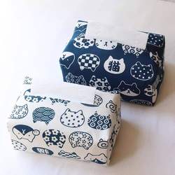 Japanese-Style Cotton and Linen Plaid Tissue Holder Tissue Bag Tissue Box for Living Room, Kitchen, Bathroom, Car, Home, Hanging Type