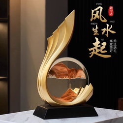 Wine Cabinet Decorations, Office Decor Ornaments, Light Luxury High-End Living Room Tv Cabinet, Quicksand Painting, High-End Style That Brings Prosperity
