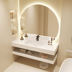 Cream Style Bathroom Cabinet Combination Slate Ceramic Seamless Integrated Basin Washbasin Bathroom Washbasin Washbasin Cabinet