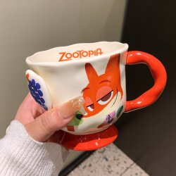 Zootopia Nick Ceramic Cup Home Breakfast Mug Office Handle Mug Birthday Gift