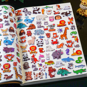 
Stickers children's stickers three-dimensional bubble stickers boys and girls kindergarten New Year's reward toys cartoon animal stickers book