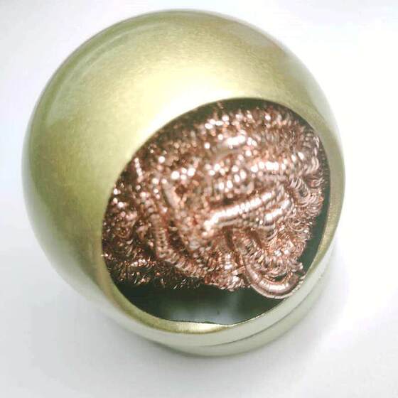 
New copper wire ball soldering iron tip mouth cleaner, tin-absorbing copper ball soldering iron tip P device with base, ready-made soldering ball
