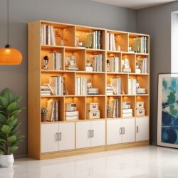 Bookshelf Floor-Standing Storage Rack Living Room Home Wall-Mounted Storage Cabinet Storage Cabinet Office File Cabinet Simple Bookcase