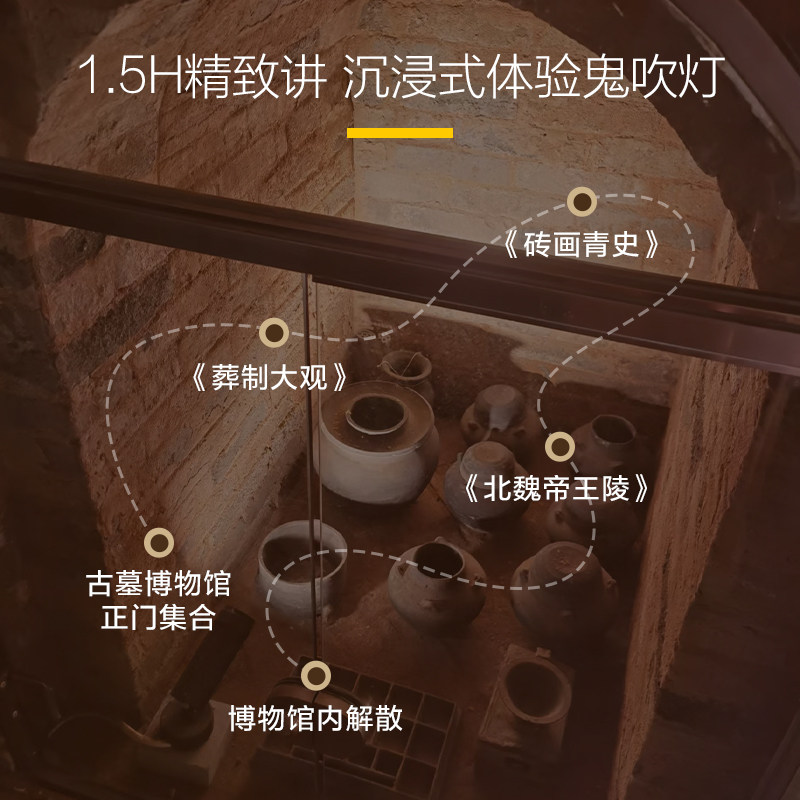 猩咖说河南洛阳古墓博物馆不含门票1.5H大咖讲解拼团洛阳旅游含耳