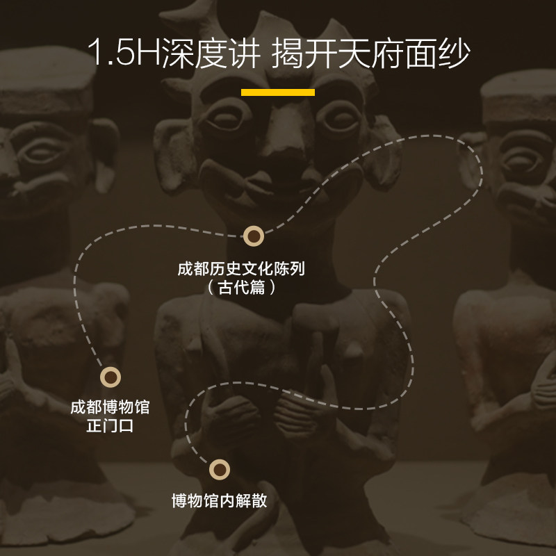 猩咖说成都博物馆不含门票大咖1.5-2.5H小包团讲解成都旅游含耳机