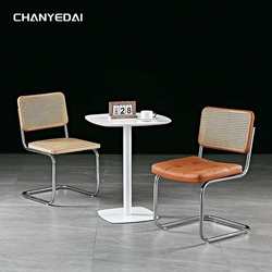 Rattan chair Nordic solid wood home designer dining chair medieval chair internet celebrity cafe hotel leisure ins chair