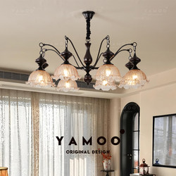 Yameng French-Style Mid-Century Living Room Chandelier, Vintage American High-End Solid Wood Main Light for Hall, Dining Room, and Bedroom Lighting Fixtures