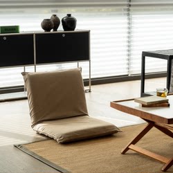 Muji Japanese-Style Seat Cushion Plain Weave Tatami Lazy Folding Chair Simple Ins-Style Natural Wood Style