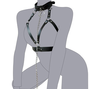 
[Coco Witch] Boyfriend makes love! Bondage sexy hollow leather fun temptation underwear set for women