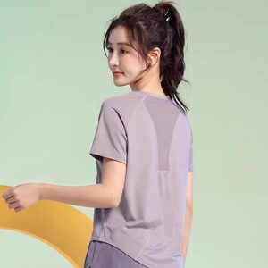 
German summer thin outdoor sports suit for women fitness loose slimming yoga clothing short-sleeved quick-drying clothing running clothing