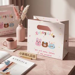 Cute Little Gift Bag Storage Bag, High-Quality Cardboard Tote Bag, Large Gift Handbag, Thickened