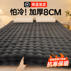Imitation Rabbit Fur Plush Mattress Pad for Home Bedroom, Winter Fleece-Lined, Thickened, Warm Mattress Pad, Quilt, Bed Pad, Winter