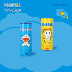 Victor Victory Badminton Carbon Sound Ball, Stable Flight, Durable, Artificial Ncs Doraemon, Pack of 3