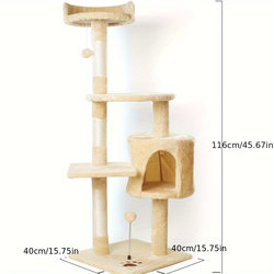 Four-Story Cat Climbing Frame with Tree Hole, Cat Nest, Cat Toys, Pet Supplies