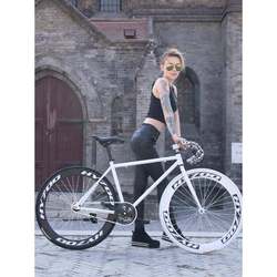 Xinjiang  Dead Flying Bicycle Men's Lightweight Curved Handle Reverse Brake Road Competition Women's Live Fly Adult Solid Tire Carbon Steel