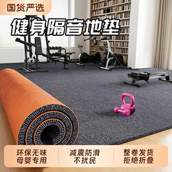 Gym Floor Mats, Soundproofing and Shock-Absorbing, Professional Anti-Vibration Sports Mats, Thickened for Home Use, Large-Area Full-Cover Non-Slip Sound-Absorbing Carpet