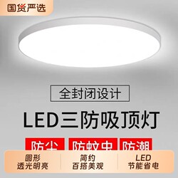 Ultra-Thin Led Ceiling Light, Round, Triple-Protection, Super Bright, Dustproof, Mosquito-Proof, Simple Modern Design for Living Room and Bedroom, with Warm and Cold Lighting